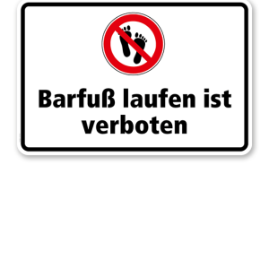 Verbotsschild Barfuß laufen ist verboten
