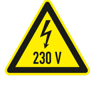 Warnzeichen Warnung vor 230 V
