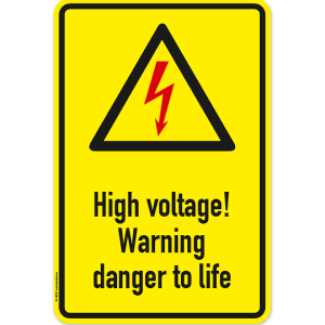 Warnschild High voltage - Warning danger to life