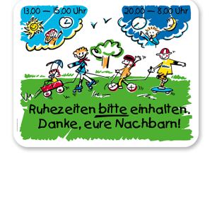 Schild Ruhezeiten bitte einhalten - SP