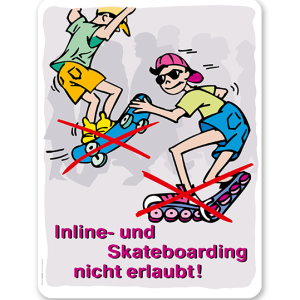 Verbotsschild Inline- und Skateboarding nicht erlaubt - SP