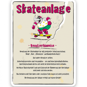 Spielplatzschild Skateanlage Benutzerhinweise - SP