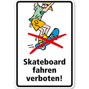 Verbotsschild Skateboard fahren nicht erlaubt - SP