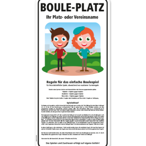 Schild Bouleplatz - mit Regeln - SP 04