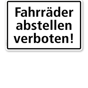 Textschild Fahrräder abstellen verboten - TX