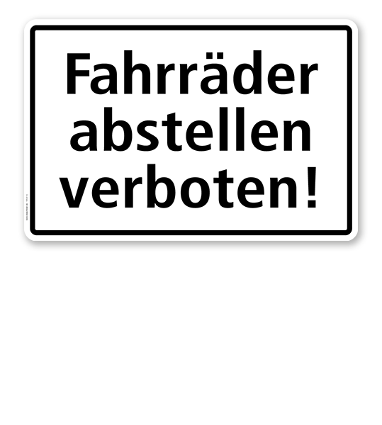 Textschild Fahrräder abstellen verboten - TX
