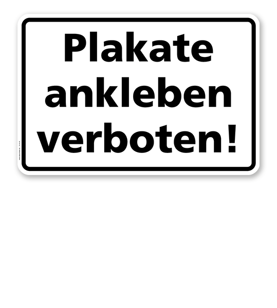Textschild Plakate ankleben verboten - TX