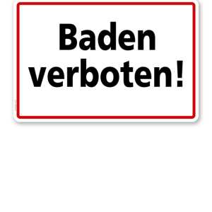 Textschild Baden verboten - TX