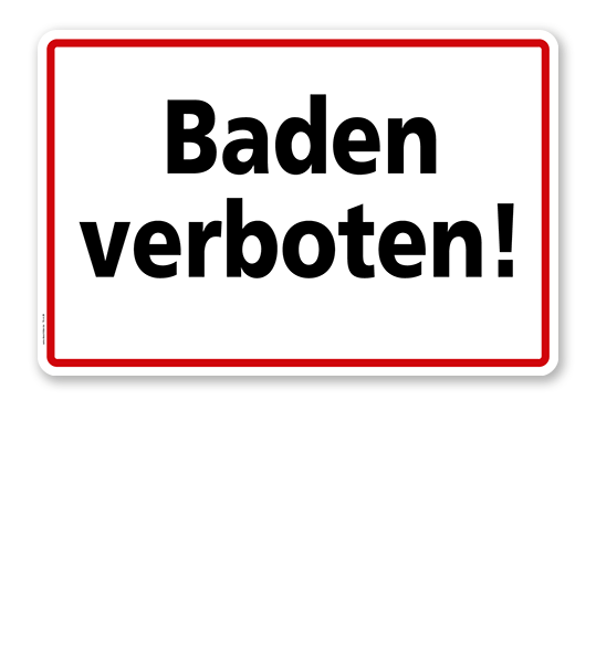 Textschild Baden verboten - TX