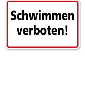 Textschild Schwimmen verboten - TX