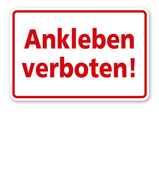 Textschild Ankleben verboten - TX