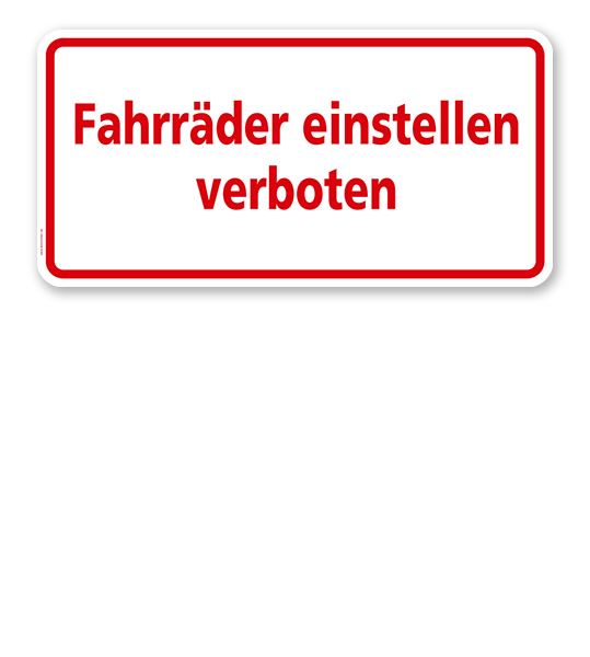 Textschild Fahrräder einstellen verboten - TX