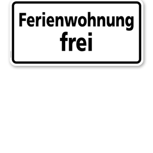 Textschild Ferienwohnung frei - TX