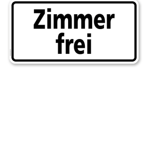 Textschild Zimmer frei - TX