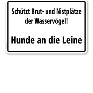 Textschild Schützt Brut- und Nistplätze der Wasservögel! - TX