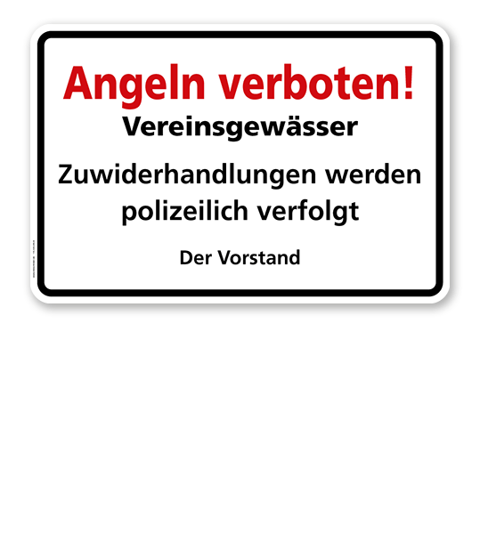 Textschild Angeln verboten - Vereinsgewässer - TX