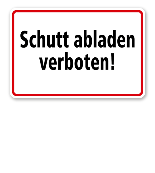 Textschild Schutt abladen verboten - TX