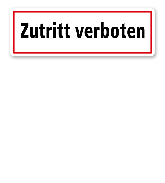 Textschild Zutritt verboten - TX