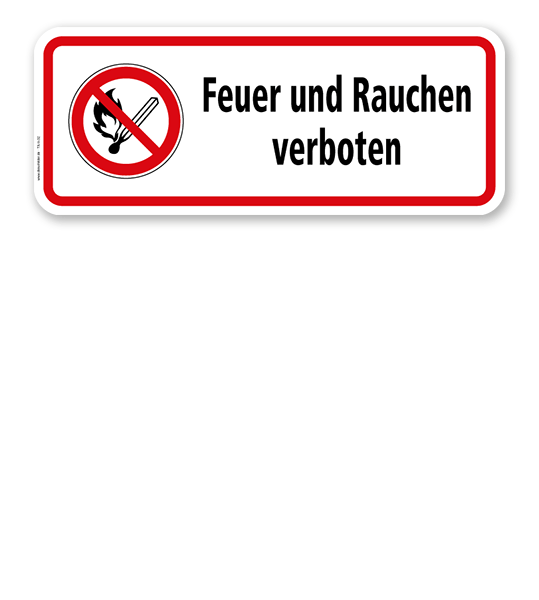 Hinweisschild Feuer und Rauchen verboten - TX