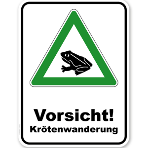 Kombischild Vorsicht Krötenwanderung