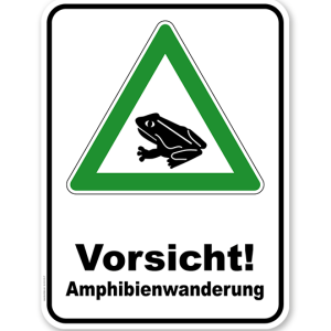 Kombischild Vorsicht Amphibienwanderung