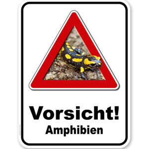 Kombischild Vorsicht Amphibien Salamander