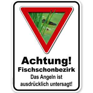 Kombischild Vorsicht Fischschonbezirk - 2