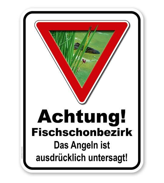 Kombischild Vorsicht Fischschonbezirk - 2