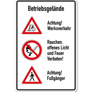 Kombischild Betriebsgelände Verhaltensregeln
