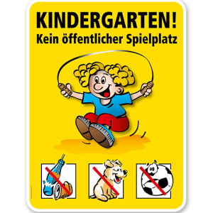 Spielplatzschild Kindergarten - Kein öffentlicher Spielplatz - VSS
