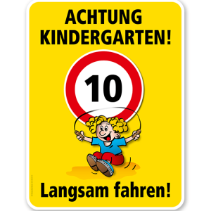 Kinderschild Achtung Kindergarten 30er Zone - Langsam fahren - VSS
