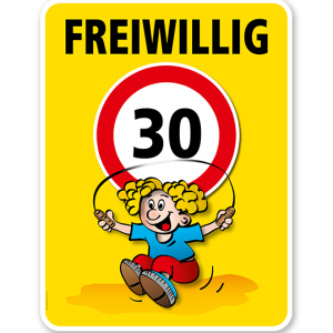 Kinderschild Freiwillig 30 km/h - Kind mit Springseil - VSS
