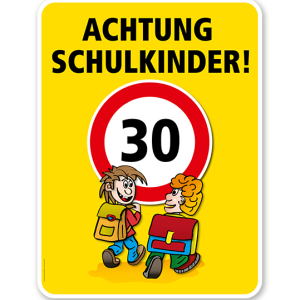 Kinderschild Achtung Schulkinder 30er Zone - VSS