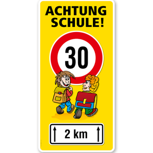 Kinderschild Achtung Schule 30er Zone - Teilstrecke - VSS