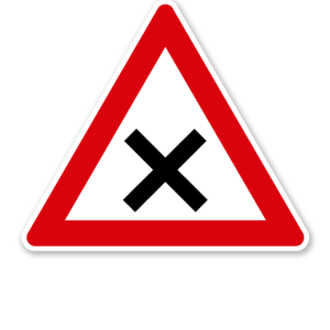 Kreuzung oder Einmündung - Verkehrsschild VZ 102