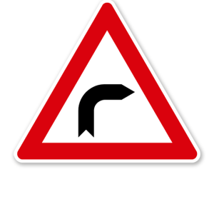Kurve rechts - Verkehrsschild VZ 103-20