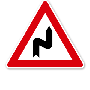Doppelkurve, zunächst rechts - Verkehrsschild VZ 105-20