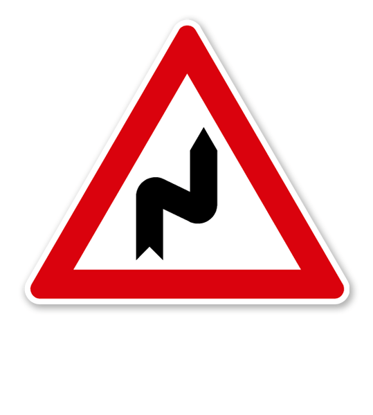 Doppelkurve, zunächst rechts - Verkehrsschild VZ 105-20