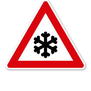 Schnee- oder Eisglätte - Verkehrsschild VZ-145-53