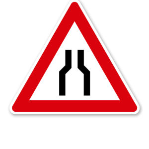 Verengte Fahrbahn - Verkehrsschild VZ 120