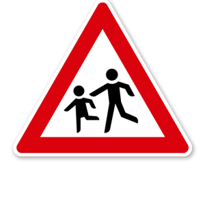 Kinder, Aufstellung rechts - Verkehrsschild VZ 136-10