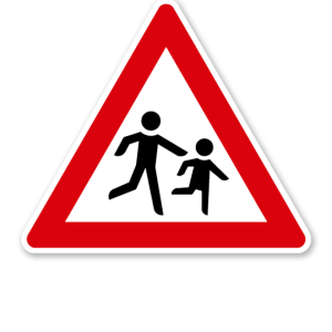 Kinder, Aufstellung links - Verkehrsschild VZ 136-20