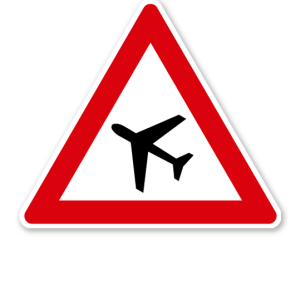 Flugbetrieb, Aufstellung rechts - Verkehrsschild VZ 145-11