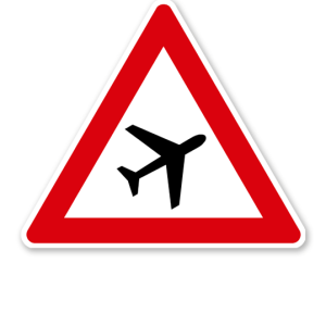 Flugbetrieb, Aufstellung links - Verkehrsschild VZ 145-21