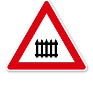 Bahnübergang mit Schranken oder Halbschranken - Verkehrsschild VZ 150