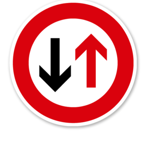 Vorrang des Gegenverkehrs - Verkehrsschild VZ 208