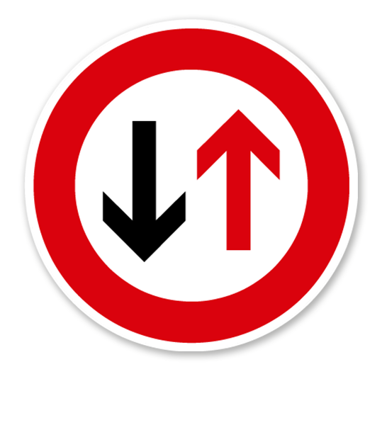 Vorrang des Gegenverkehrs - Verkehrsschild VZ 208