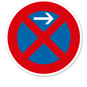 Absolutes Halteverbot Anfang, Linksaufstellung - Verkehrsschild VZ 283-21