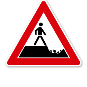 Verkehrsschild Gefahr von Erdfällen