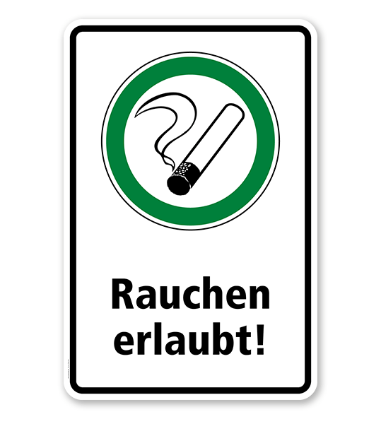 Hinweisschild Rauchen erlaubt - WH